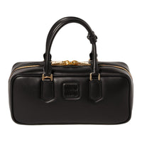 MIU MIU Arcadie Series Calfskin Bowling Bag, Shoulder Bag, Crossbody Bag, Handbag Tubas Women's Black