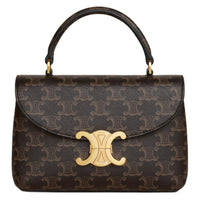 CELINE Leather Shoulder Bag Crossbody Bag Handbag Women's Brown