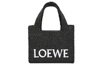 LOEWE Raffia Fiber Tote Bag, Shopping Bag, Shoulder Bag, Crossbody Bag, Handbag Mini Women's Black