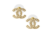 CHANEL Stud Earrings Unisex Gold