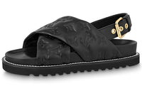 LOUIS VUITTON Paseo Comfort Stylish Sandal Women's Black