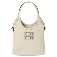 MIU MIU Leather Shoulder Bag, Crossbody Bag, Handbag Women's Chalk White