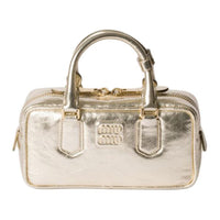 MIU MIU Arcadie Series Lambskin Shoulder Bag, Crossbody Bag, Handbag Women's Yellow Iron Ore