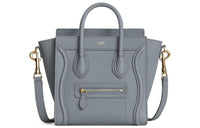 CELINE Luggage Calfskin Shoulder Bag Crossbody Bag Handbag Nano Women's Smoky Gray