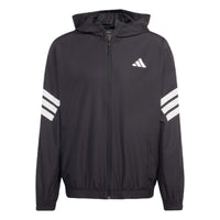 adidas Icon 3-Stripes Windbreaker Jacket 'Black White' JM6753
