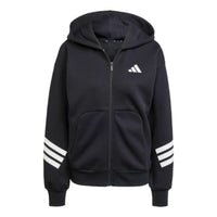 (WMNS) adidas Future Icons 3-Stripes Full-Zip Hoodie 'Black White' JE0171