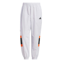adidas Wording Pack Loose Fit Mesh-Lined Woven Elastic Hem Pants 'White' JM2069