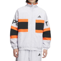adidas Wording Pack Loose Fit Mesh-Lined Woven Jacket 'White Black' JM2066