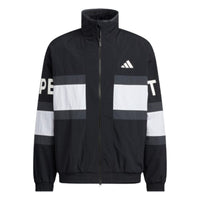 adidas Wording Pack Loose Fit Mesh-Lined Woven Jacket 'Black White' JM2064