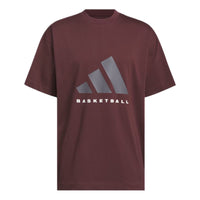 adidas Basketball T-Shirt 'Burgundy' JD6128