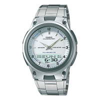 CASIO Stainless Steel Strap Waterproof White Analog/Digital Combo AW-80D-7A