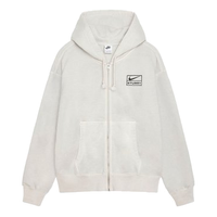 Nike x Stussy SS24 Full-Zip Washed Fleece Hoodie 'Light Bone' FZ9990-072