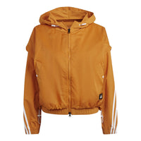(WMNS) adidas Sportswear Future Icons 3-Stripes Woven Hooded Track Top 'Orange' HA0813