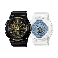 CASIO G-Shock Analog-Digital 'Black White' GA-100CF-1A9&GMA-S110SR-7A