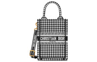 DIOR BookTote Embroidery Cell Phone Pouch Mini Women's Black & White