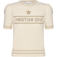 DIOR Logo Intarsia Short Sleeve Knit Sweater
