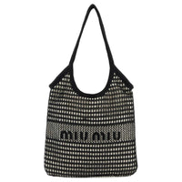 MIU MIU Yarn With Linen Handbag Women's Black