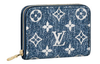 LOUIS VUITTON Zippy Coin Purse Denim Jacquard Navy Blue