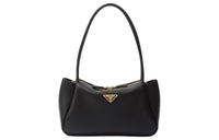 PRADA Leather One Shoulder Handbags Medium Size Women's Black