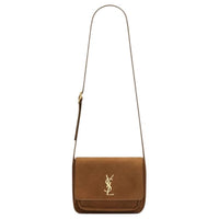 SAINT LAURENT Niki Suede Crossbody Bag, Shoulder Bag Medium Size Women's Caramel Cognac