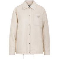 PRADA FW24 Jackets Coats Women's Ecru