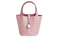 HERMES Picotin Lock Swift Calfskin Basket Bag Bucket Bag Handbag Women's Brocade Gourd Purple/Copper Red/White