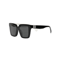 MIU MIU Composite Fiber Irregular Shape Sunglasses Unisex Black