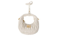 MIU MIU Wander Matelasse Nappa Leather Mini Hobo Pouch White
