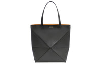 LOEWE Puzzle Shiny Cow Leather Tote Bag, Shopping Bag, Handbag Tubas Men's Black