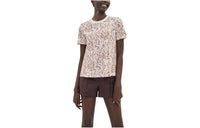 HERMES Pattern All Over Print Crew Neck Short-Sleeved T-Shirt T-Shirt Women's Pearl White