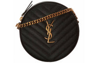 SAINT LAURENT Cow Leather Small Round Bag, Crossbody Bag, Shoulder Bag Women's Black