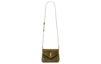 SAINT LAURENT LOULOU Calfskin Crossbody Bag, Shoulder Bag Women's Roden Green