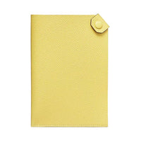 HERMES Tarmac Epsom Leather Passport Holder Small Size Unisex 9R Lime Lemon