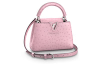 LOUIS VUITTON Capucines Ostrich Leather Kapusin Crossbody Tote Bag Over One Shoulder Mini Women's Pink