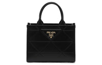 PRADA Symbole Leather Shoulder Bag, Crossbody Bag, Handbag Trumpets Women's Black