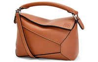 LOEWE Puzzle Cow Leather Handbag, Shoulder Bag, Crossbody Bag Mini Women's Tan