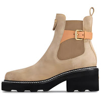 LOUIS VUITTON Beaubourg Short Chelsea Boots 4cm Women's Brown Black
