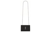 SAINT LAURENT KATE Grained Embossed Cow Leather Chain Bag Shoulder Bag Crossbody Bag Women's Black