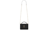 SAINT LAURENT Sunset Chain Wallet In Smooth Leather Noir