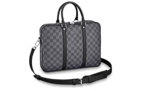 LOUIS VUITTON Canvas Briefcase, Laptop Bag, Shoulder Bag, Crossbody Bag, Handbag Small Size Men's Black