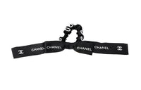 CHANEL Silk Hair Tie Women's Black