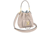 LOUIS VUITTON LockMe Grained Calfskin Bucket Bags Handbags Regular Women's Taupe