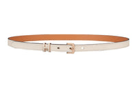 HERMES Pop H Rose Gold Buckle Epsom Calfskin Belt Women's Chalk White Width: 1.5cm