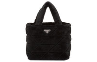 PRADA Shearling Tote Bag, Shopping Bag, Handbag Regular Women's Black