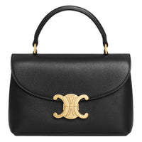 CELINE Cow Leather Shoulder Bag, Crossbody Bag, Handbag Women's Black