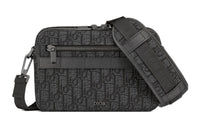 DIOR Grained Calfskin Messenger Bag, Shoulder Bag, Crossbody Bag Men's Black