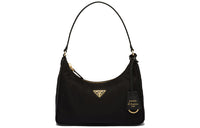 PRADA Re-Edition Recycled Nylon One Shoulder Handbags Mini Women's Black