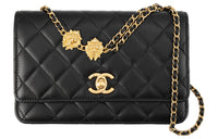 CHANEL WOC Lambskin Handbag Shoulder Bag Crossbody Bag Women's Black