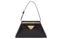 PRADA Brushed Leather One Shoulder Handbags Medium Size Women's Black