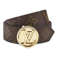 LOUIS VUITTON Calfskin Leather Belts Women's Brown Width: 2.5cm